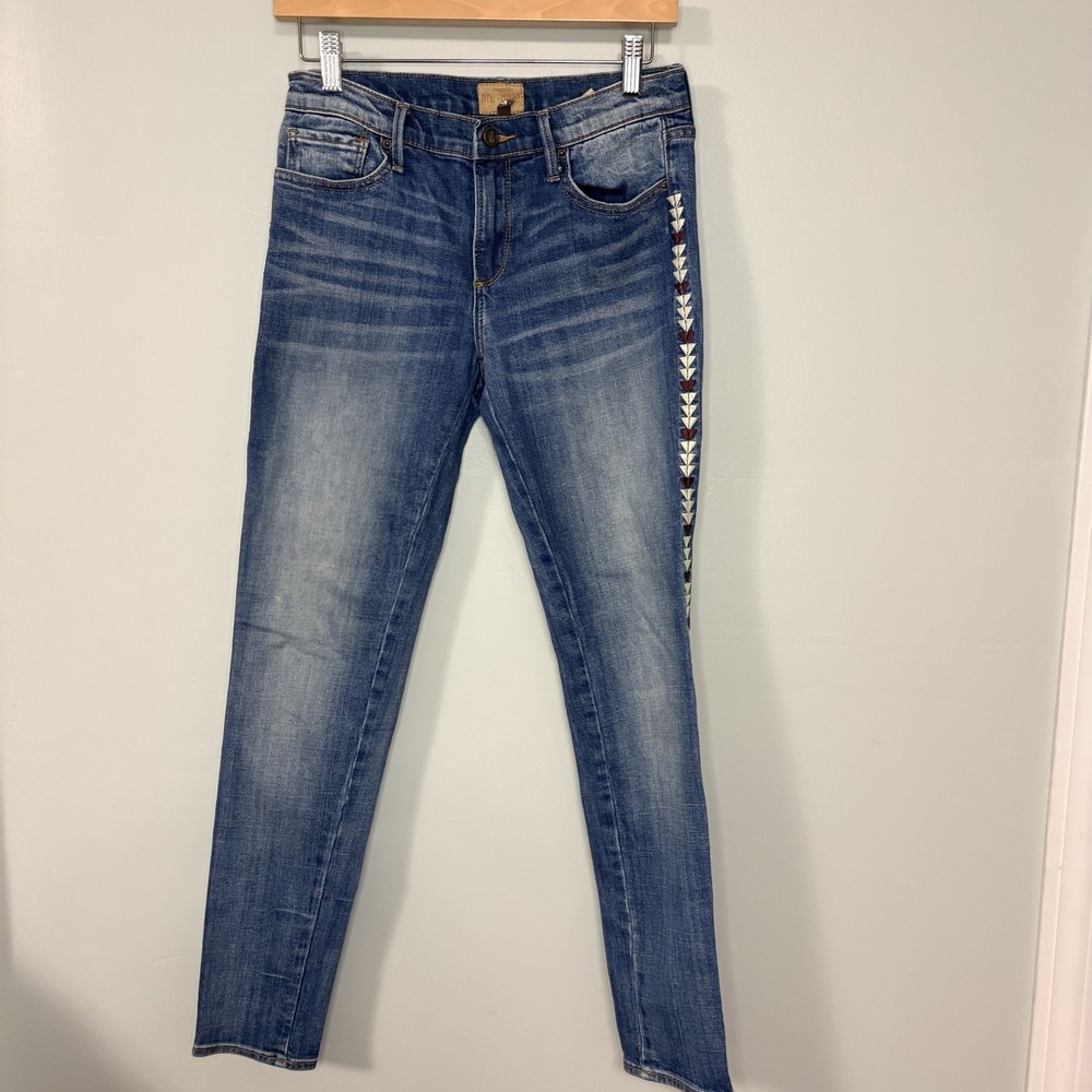 Driftwood Marilyn Jeans Womens 26 Dark Wash Embroidered Aztec Skinny